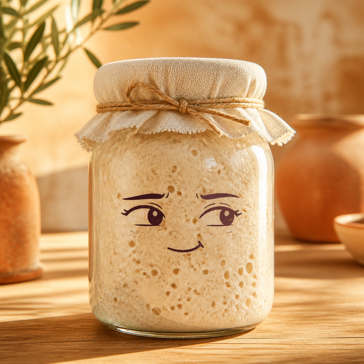 Yeestie Girl, a cheerful jar of sourdough starter